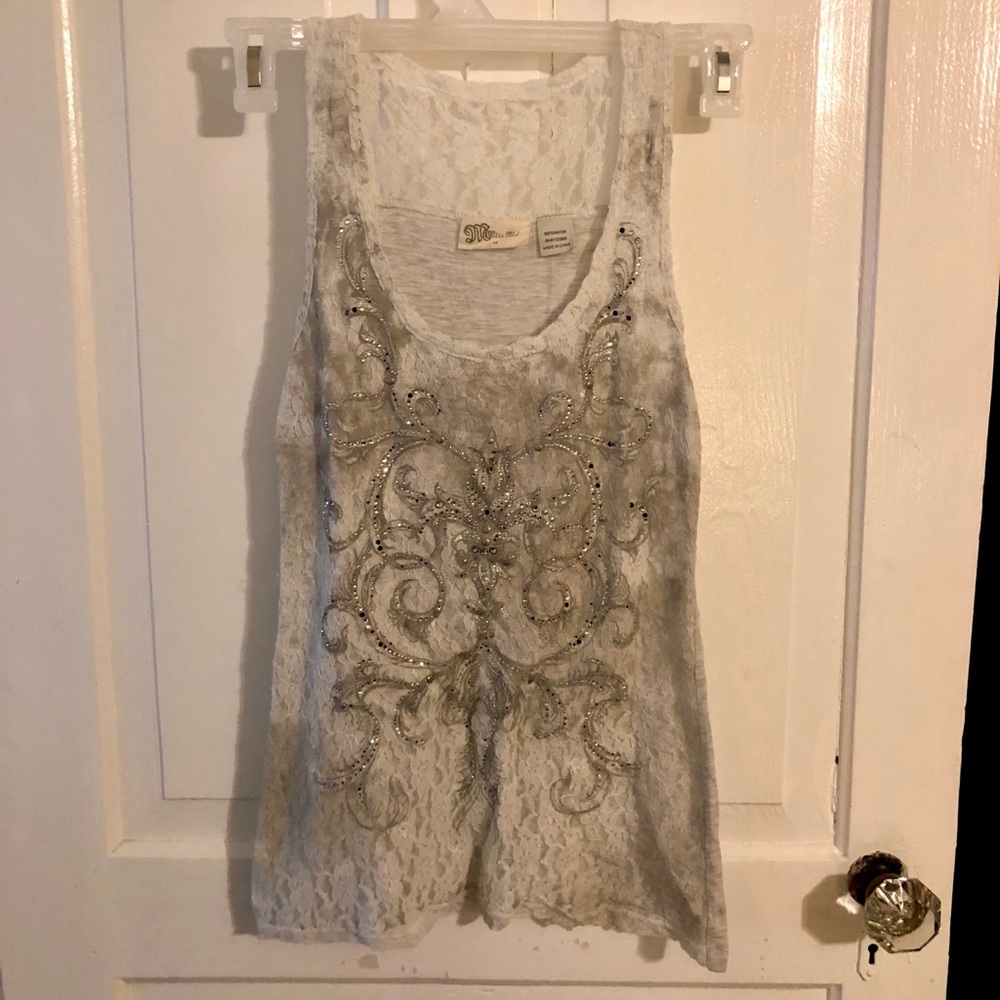 Miss Me lace tank top